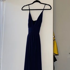 Navy Long Formal Dres Cross Back